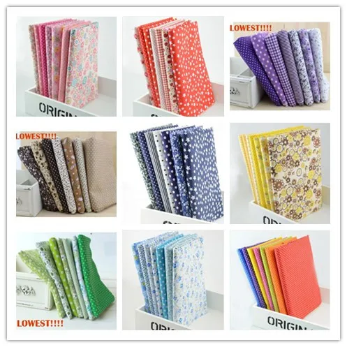 

Booksew cotton fabric 10 Sets 50cmx50cm 70 pieces/lot Fat Quarters Bundle Quilted Patchwork sewing cloth FREE SHIPPING W3B3-5