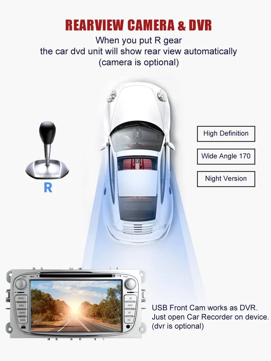 Excellent KANOR Octa Core IPS Android 9.0 4g 2 din Car DVD GPS For Ford Focus S-MAX Mondeo C-MAX Wifi GPS Navigation Radio FM Multimedia 7