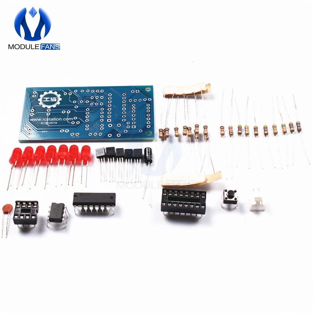 Электронные кубики NE555 светодиодный модуль CD4017 DIY Kit 5 мм красный 4 в ICSK057A