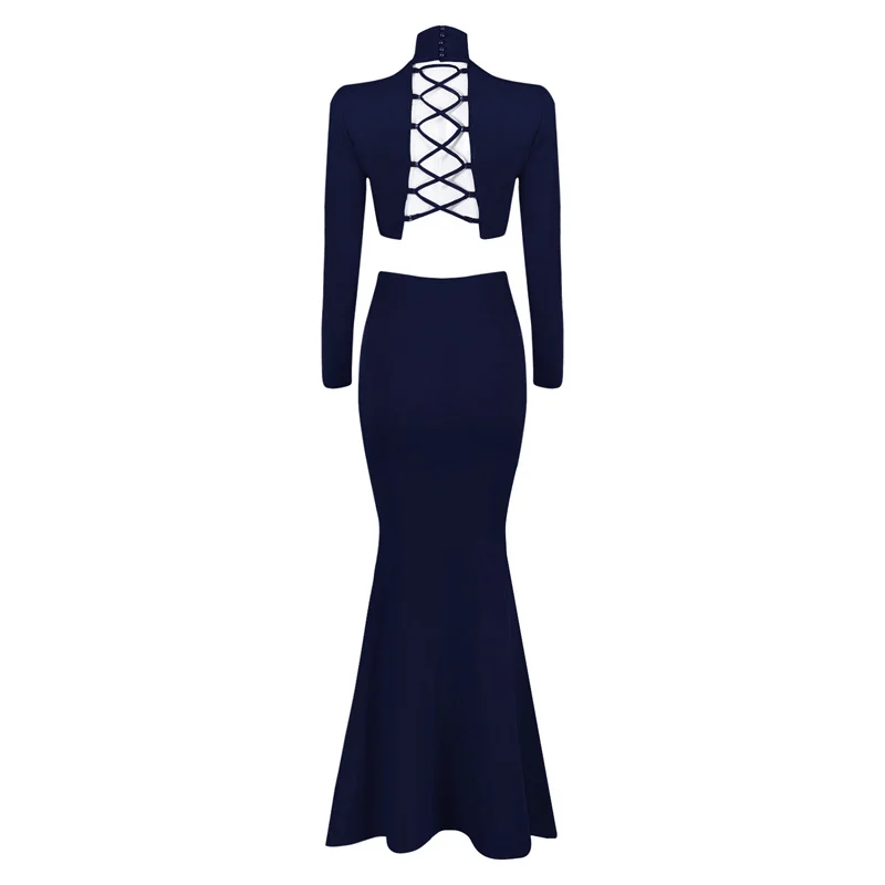 INDRESSME 2017 Новый полный сексуальный Tutleneck длиной до пола модный однотонный Женский