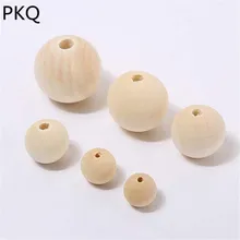 Деревянные шары натурального цвета, круглые гладкие необработанные деревянные шары, аксессуары для поделок