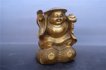 

China Brass statue money child fengshui copper Statue
