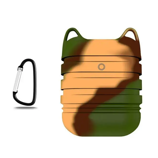 

HobbyLane For AirPods Earphone Shock Proof Protective Case Soft Silicone Case with Hook d20