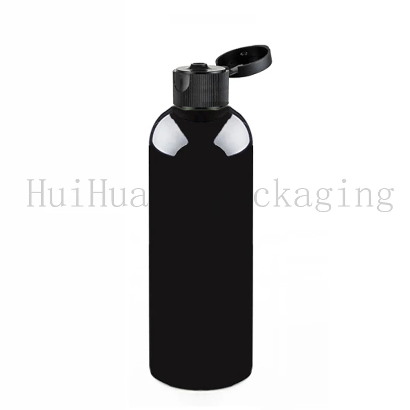 

30pc 300ml Flip Cap black bottle Essential Oil Cream Sample Packaging Container Bottles Plastic Cosmetic Empty Shower Gel Bottle