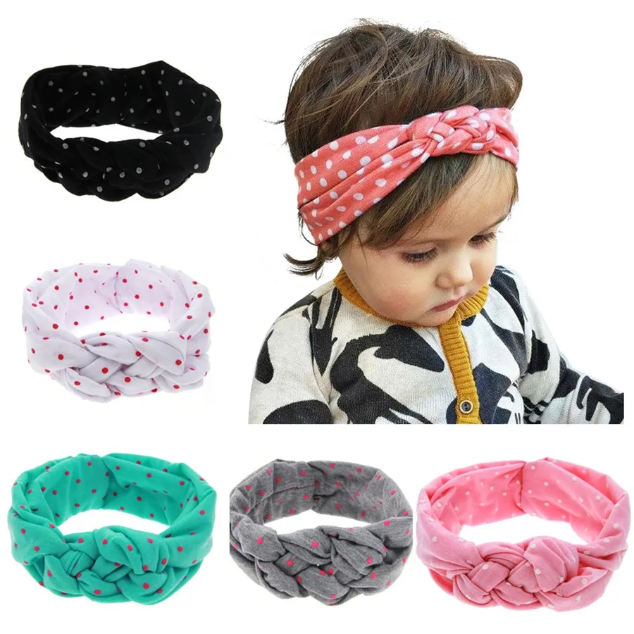

Cute Knot Headband Girls Headwear Round Printed Ribbon Elasticity Children Hair Accessories Hair Wrap Baby Hairband 30