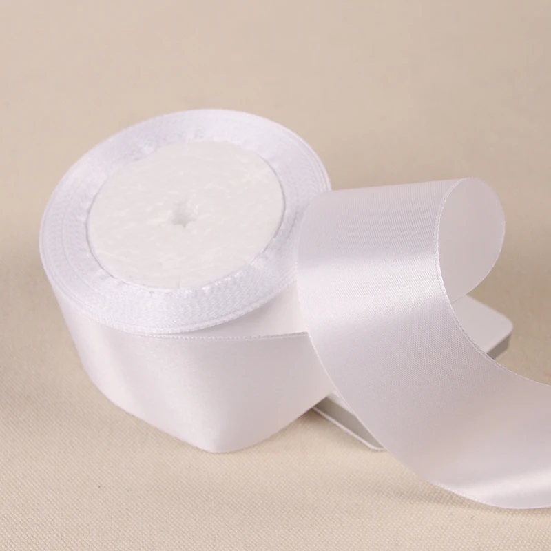 

6mm 10mm 15mm 20mm 25mm 40mm 50mm White Single Face Satin Ribbons DIY Handmade Crafts Supplies Wedding Decoration Gift Wrapping