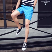 Новые летние одноцветные джинсовые платья-комбинезоны мужские шорты кэжуал с эластичной талией хлопковые мужские шорты пляжные шорты мужские большие размеры M-3XL DK3