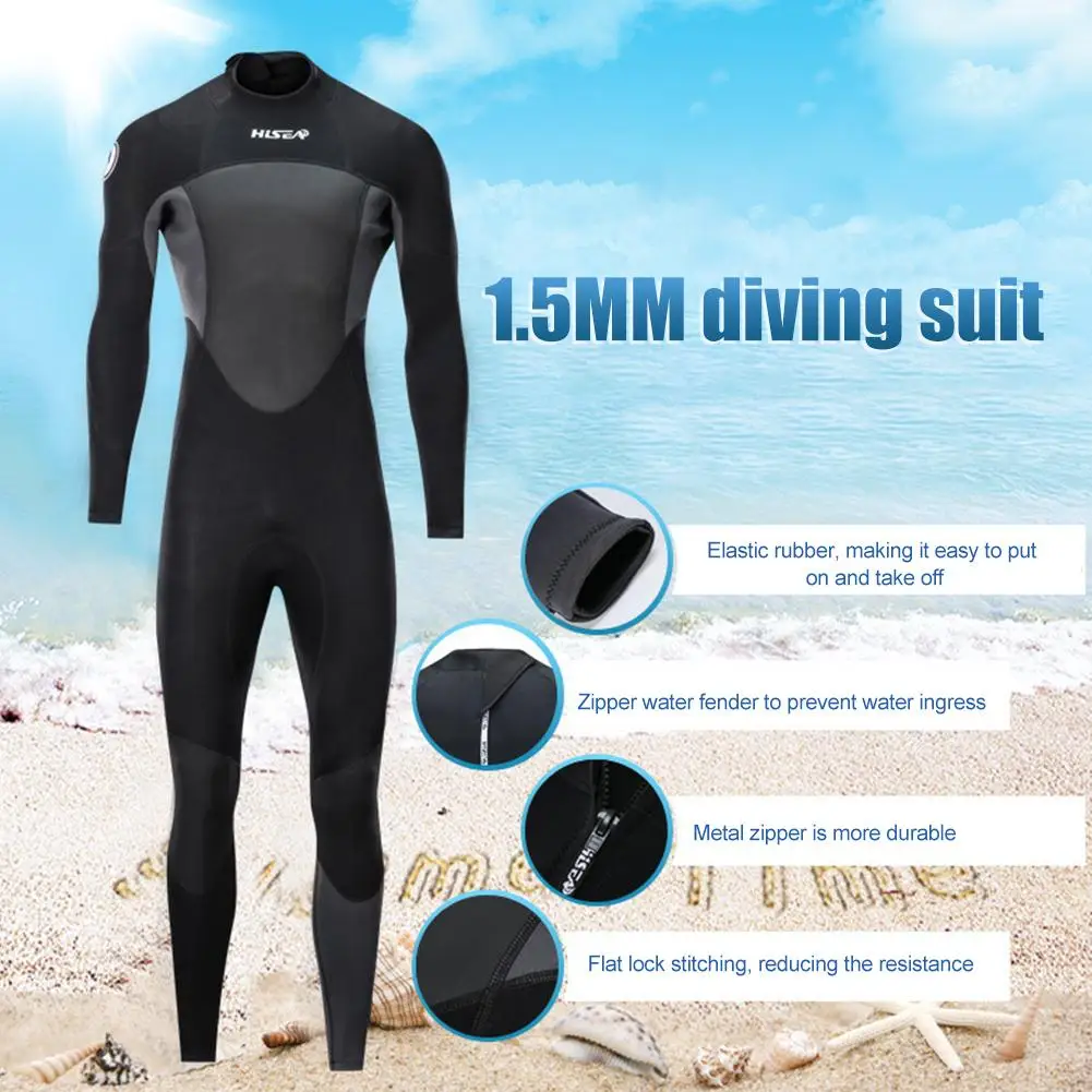 

1.5MM Diving Suit Male Warm Long-sleeved Trousers Surf Clothing Snorkeling Suit Wetsuit