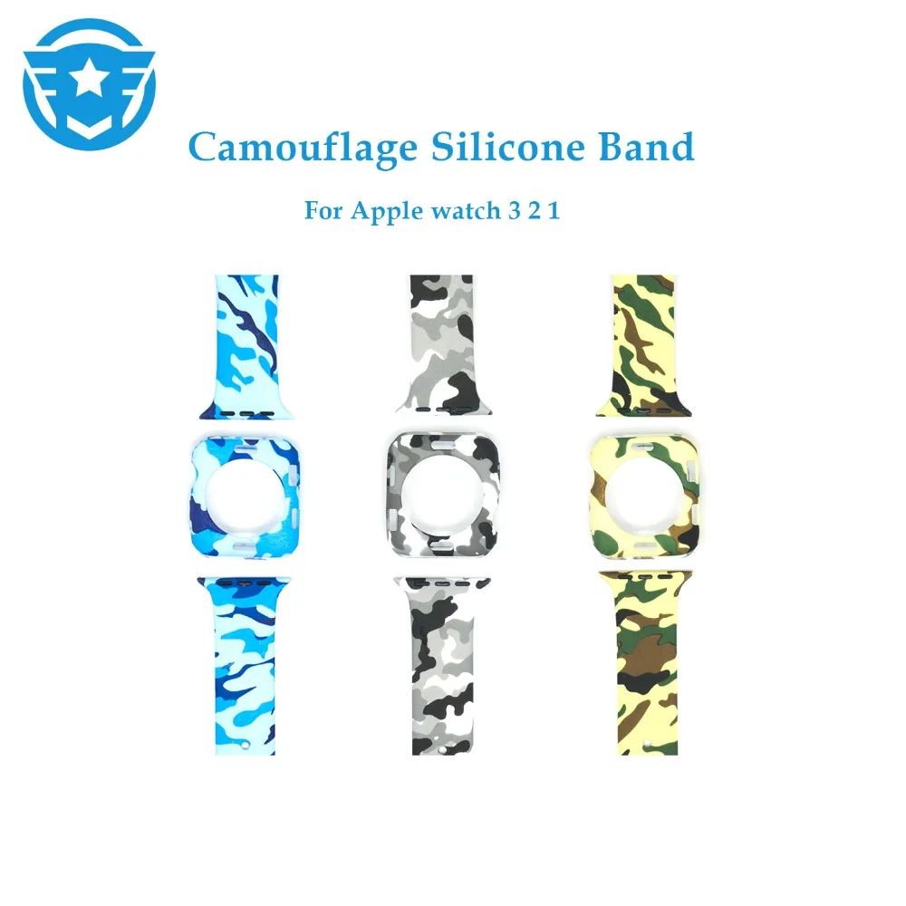 

Silicone Camouflage mens Band For Apple watch 42mm 38mm Series 3 2 Strap Bracelet Apple Watch bands 38mm 42mm replacement strap