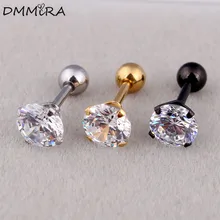 Модные женские классические серьги-гвоздики с кристаллами, серебро, золото, черный, нержавеющая сталь, кубический цирконий, серьги-гвоздики, украшения для ушного пирсинга