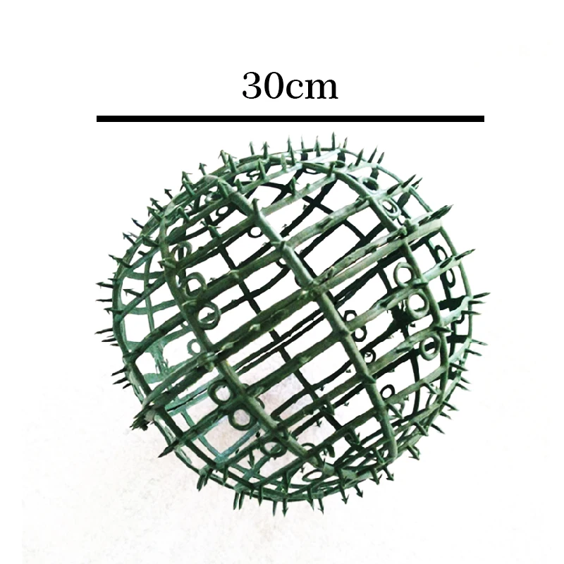 Пластиковый ряд цветов полка настенная база пластиковая сетка полка искусственный цветок аксессуары Diy свадебный цветок расположение поставки шар - Цвет: 30cm