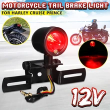 For Harley Bobber Cafe Racer DIY Motorcycle RED Brake Tail Rear Light Bulb Custom 12V Motorbike Turn Signal Brake Lights