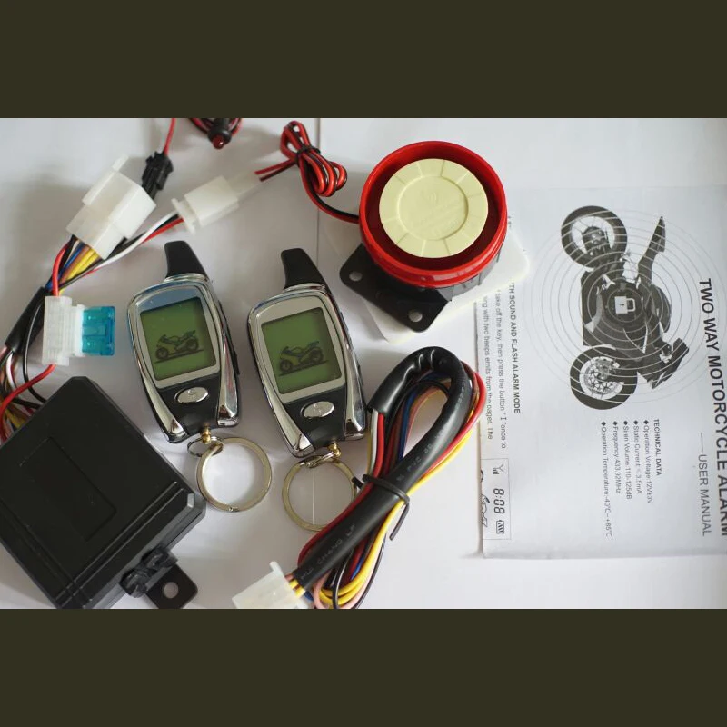 Master Racing Motorcycle Alarm System Motorbike 2 Way LCD Screen Remote Start for Scooter Motor Anti-theft | Автомобили и