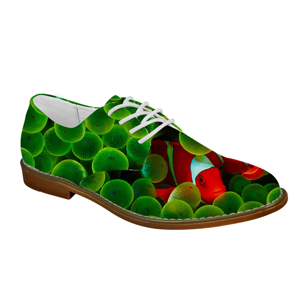 

Customized 3D Cute Animal Fish Pattern Oxfords Shoes for Men Spring Fashion Dress Shoes Flats Men's Leather Shoes Man Casual