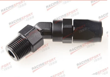 

-6 AN 6AN to 1/4" NPT 45 Degree Swivel Hose End Fitting Adaptor SHD-45D6-1/4black