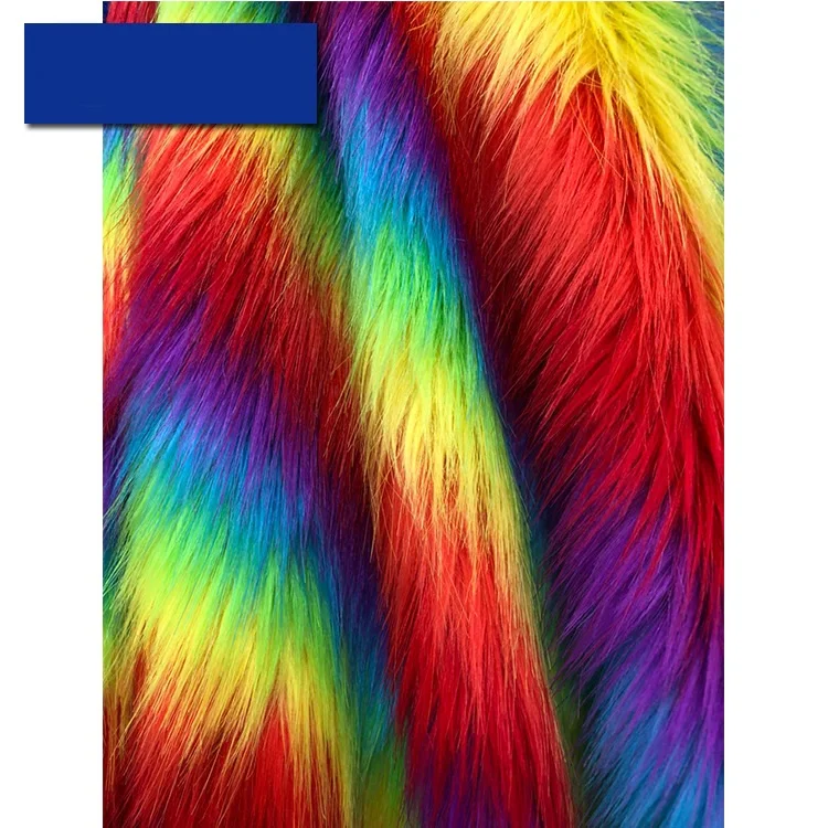 

Jacquard fox fur imitation rabbit fur fabric colorful plush fabrics