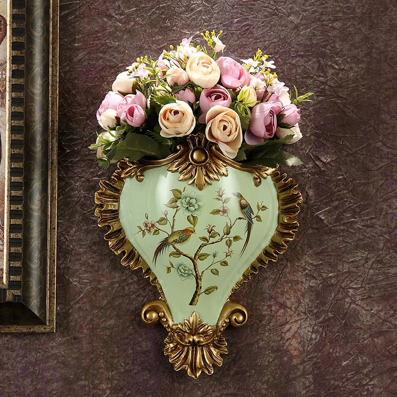Свадебная настенная ваза, Художественная Скульптура, вазы для цветов, домашняя статуя, декоративные аксессуары, современный декор для гостиной, искусственный цветок