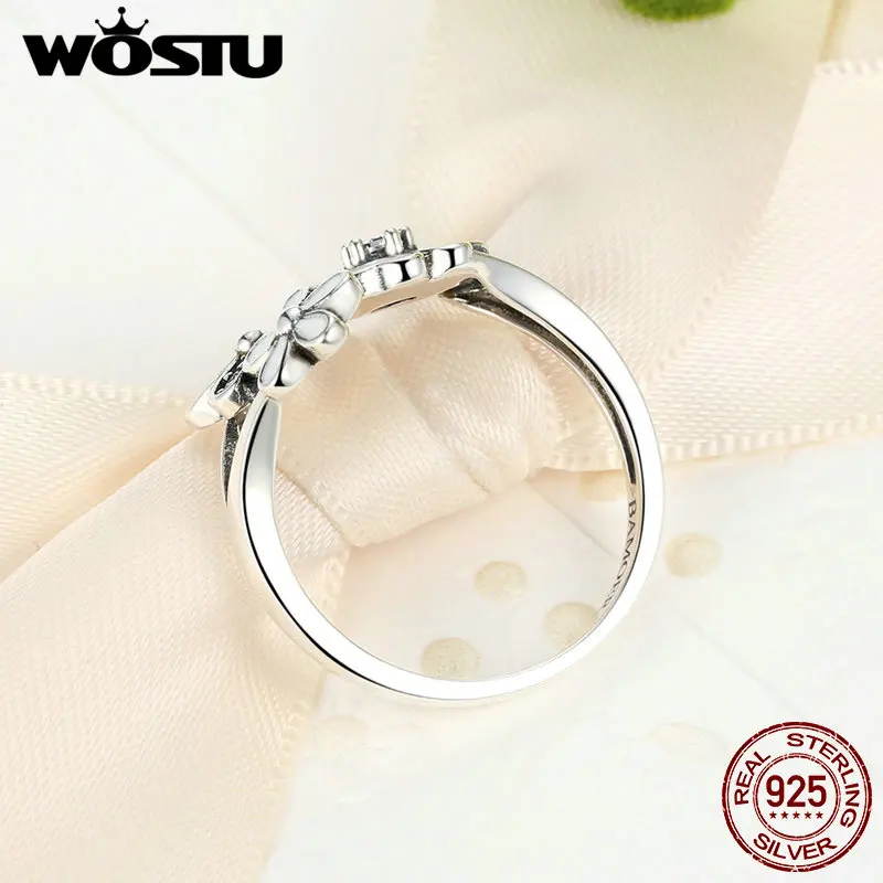 925 пробы серебряные поэтические Свадебные кольца в виде маргаритки вишни совместимы с оригинальным кольцом WOS ювелирные изделия подарок для влюбленных BKR004