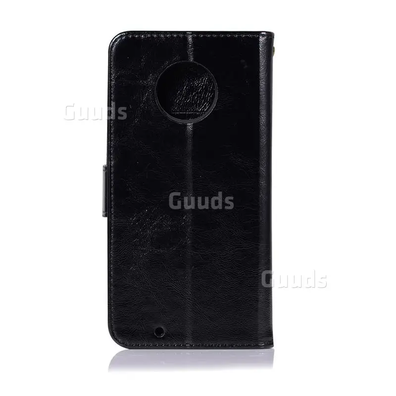Luxury Retro Leather Wallet Case for Motorola Moto G6 - Black
