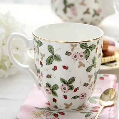 Британский день Чай Кофе чашки и блюдо пастырской страна высокого качества костяного фарфора Ретро свежий цветок пластина пара подарок - Цвет: CUP