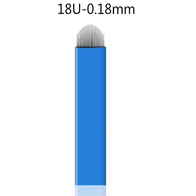 

200 PCS 18 Pin U Shape 0.18MM Tattoo Needles Permanent Makeup Eyebrow Embroidery Blade For 3D Microblading Manual Tattoo Pen