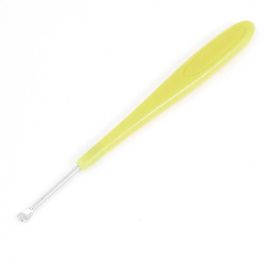 UXCELL Yellow Plastic Handle Metallic Ear Wax Cleanning Curette Earpick