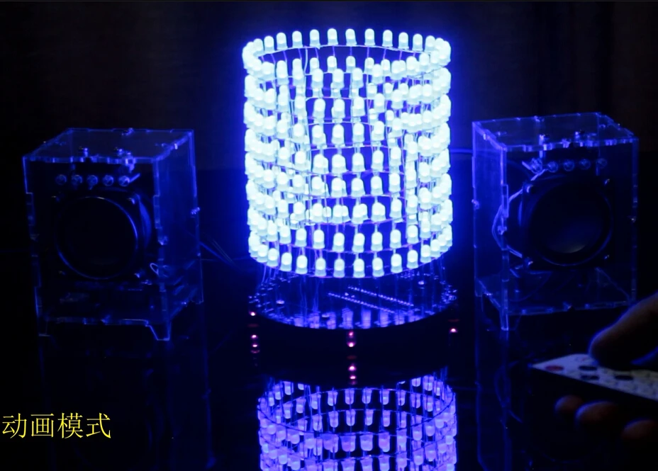 

Single chip light column LED 8X32 Light Cube spectrum electron DIY production circle dot matrix send program