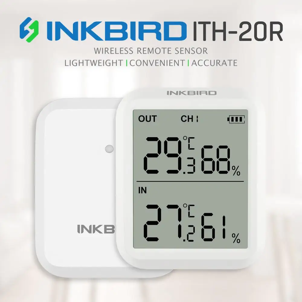 Inkbird ITH-20R цифровой гигрометр комнатный термометр датчик влажности с точным температурным дисплеем для аквариума гаража