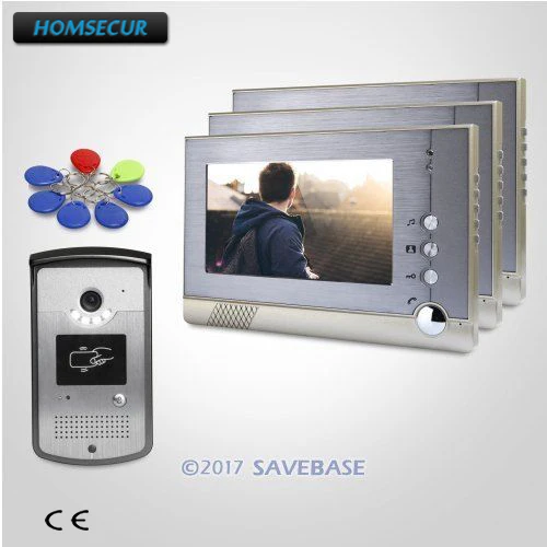 

HOMSECUR 7inch Wired Video Door Entry Call System with Keyfobs Unlocking Camera 1V3