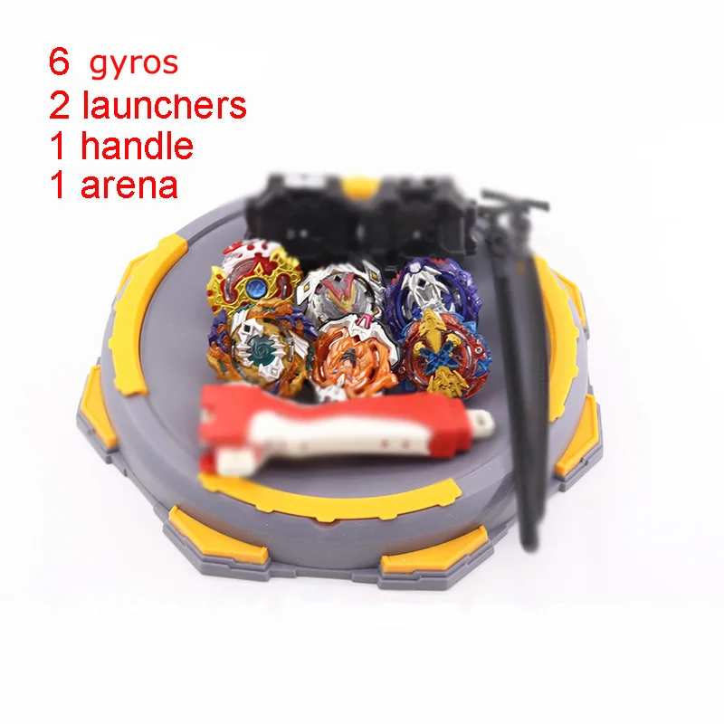 

Spin Tops Set Arena Spin Tops Stadium Metal 4D Fusion Spinning Top With Launchers And Handle blades Toys For Kids
