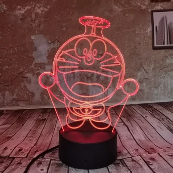 

Dropship Cute doraemon creative 3D table lamp colorful led night light cartoon Kids room bedside lamp friends Birthday gifts