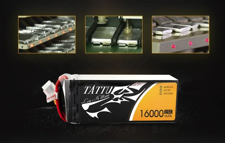 TATTU 16000mAh 22,2 V 6S LiPO аккумулятор 15C для большой нагрузки Multirotor FPV Дрон гексакоптер октокоптер