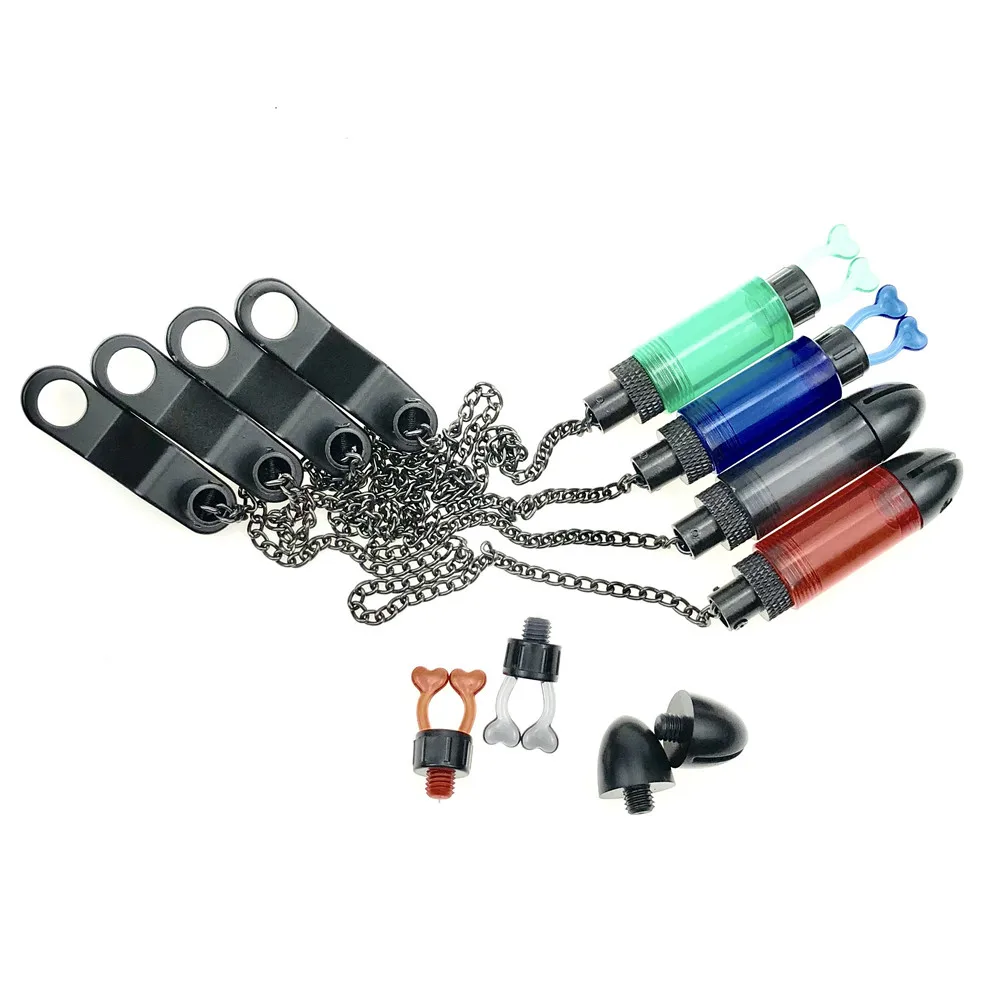 

4 Colors Carp Fishing Bite Alarm Hanger Swinger 2 heads LED Illuminated Indicator chain swingers fishing tool Bobbins