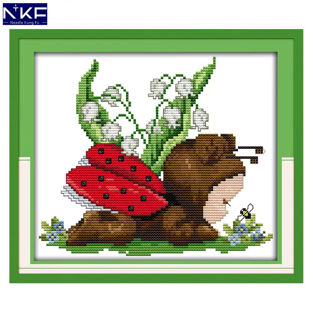 Nkf Kit De Broderie En Point De Croix Chinois Motif De Coccinelle Pour Bebe Couture Artisanale Faite A La Main Point De Croix Imprime Pour Decoration De Maison Aliexpress