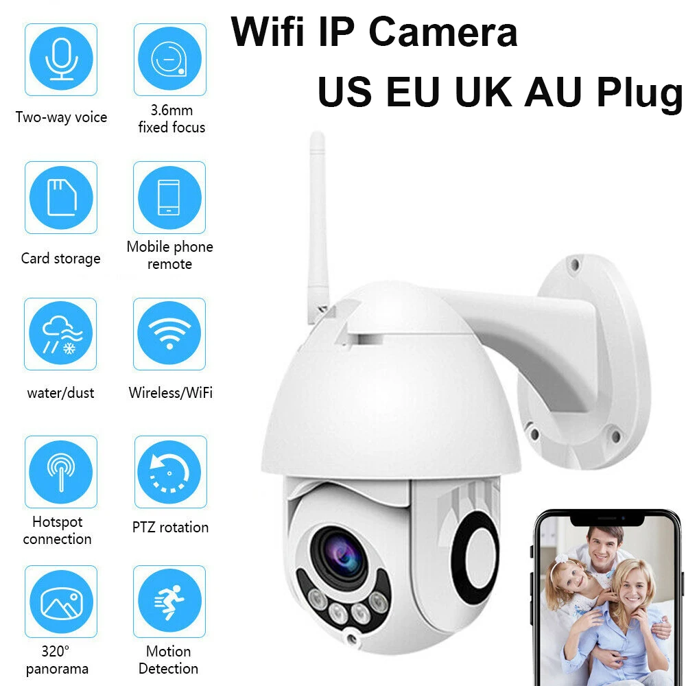 

WIFI Outdoor PTZ IP Camera 1080p Speed Dome CCTV Security IP Camera WIFI Exterior 2MP IR Home Surveillance US EU AU UK Plug