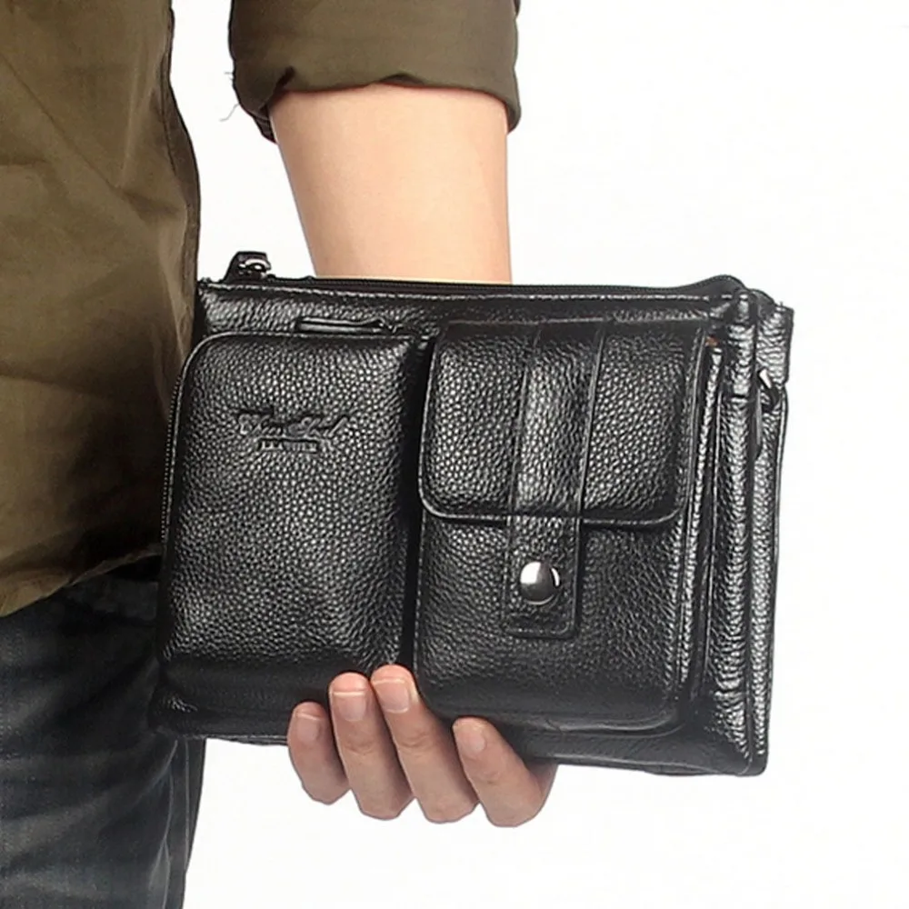 Men Genuine Leather First Layer Cowhide Waist Fanny Belt Hip Bum Male Clutch Tote HandBag Messenger Shoulder Bag DropShipping Men Genuine Leather First Layer Cowhide Waist Fanny Belt Hip Bum Male Clutch Tote HandBag Messenger Shoulder Bag DropShipping