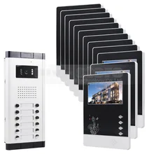 DIYSECUR 12×4.3 pulgadas Monitores De $ number Hilos Apartamento Video de La Puerta Teléfono Portero Visual Audio IR Cámara De 12 las familias