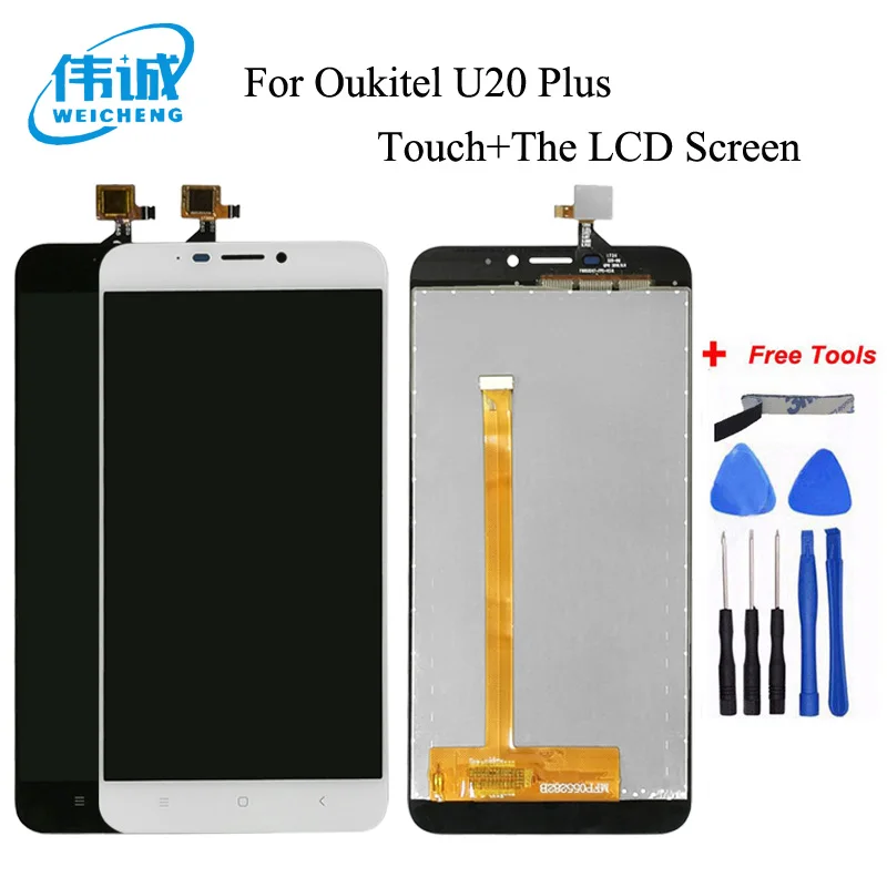 Скидка WEICHENG для Oukitel U20 Plus ЖК дисплей + сенсорный экран дигитайзер сборка запасные части + инструменты для u20 plus