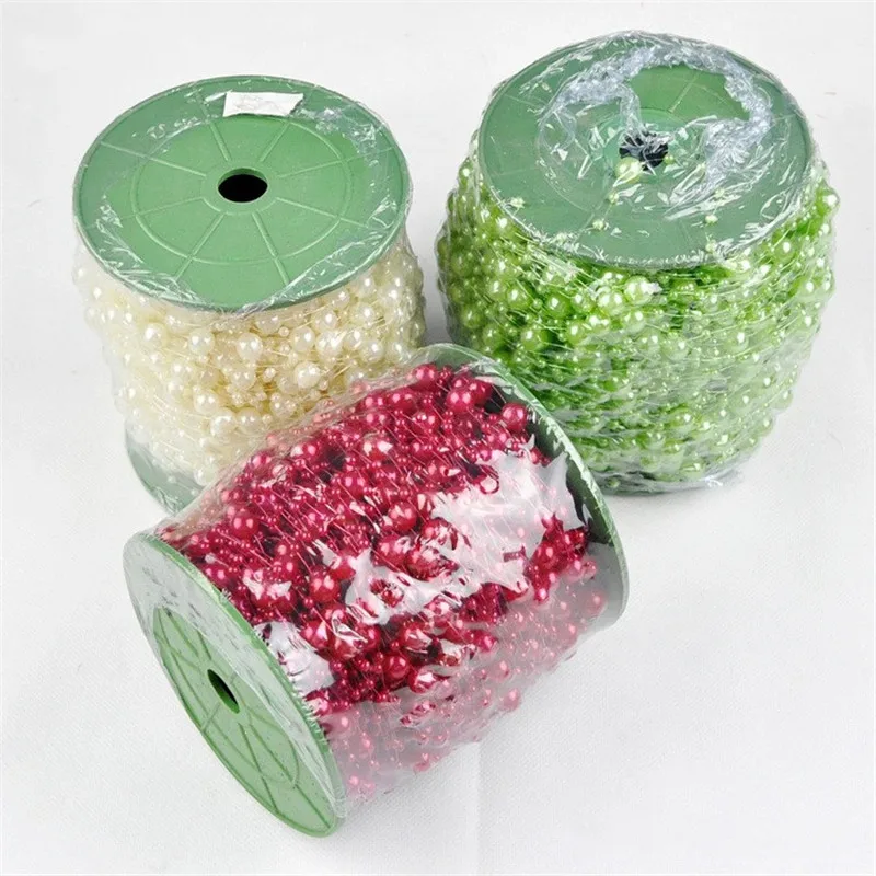 NEW 5 Meters Fishing Line Artificial Pearls Beads Chain Garland Flowers Bridal Tiara Wedding Decoration Event Party Decoration.Q