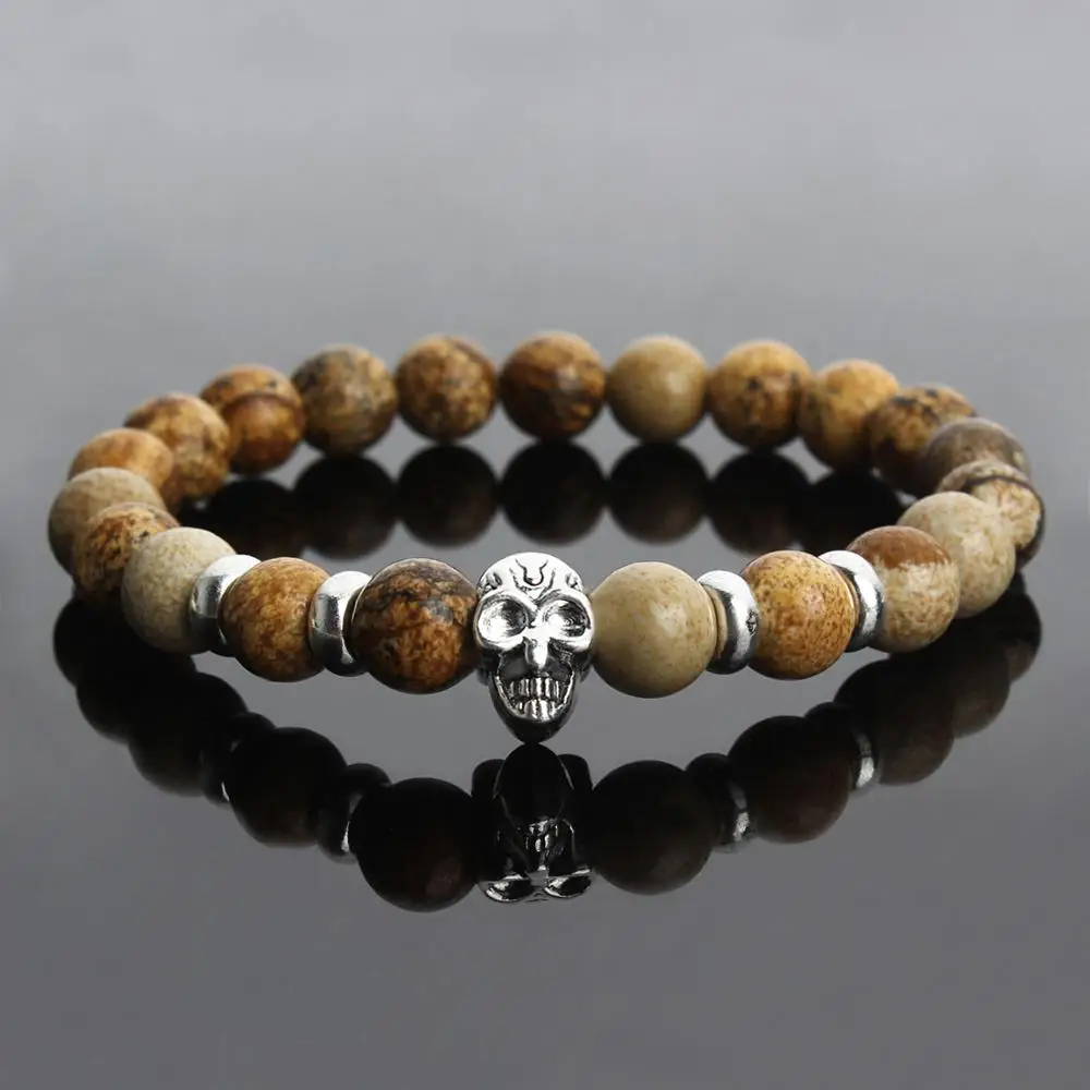 Gold Leopard Head Gold Color Tiger Eye Bead Buddha Bracelet For Men Fashion Male Punk Jewelry Bracelets & Bangles bracelet jewelry