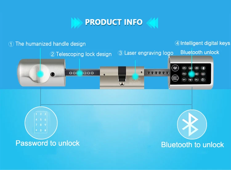 Пароль умный замок цилиндр домашний без ключа Электронный Замок ядро с Bluetooth мобильное приложение Многофункциональный Интеллектуальный