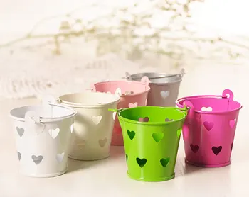 

500pcs Heart Hollow Out Tin Pail Favor Boxes Wedding Candy Package Baby Shower Party Decoration Supplies wen4456