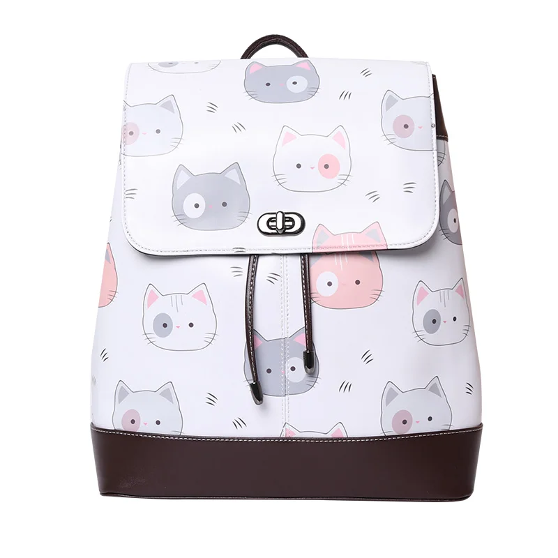 custom backpack 2019 new design student fashion large capacity soft leather backpack picture photo print customized DIY backpack