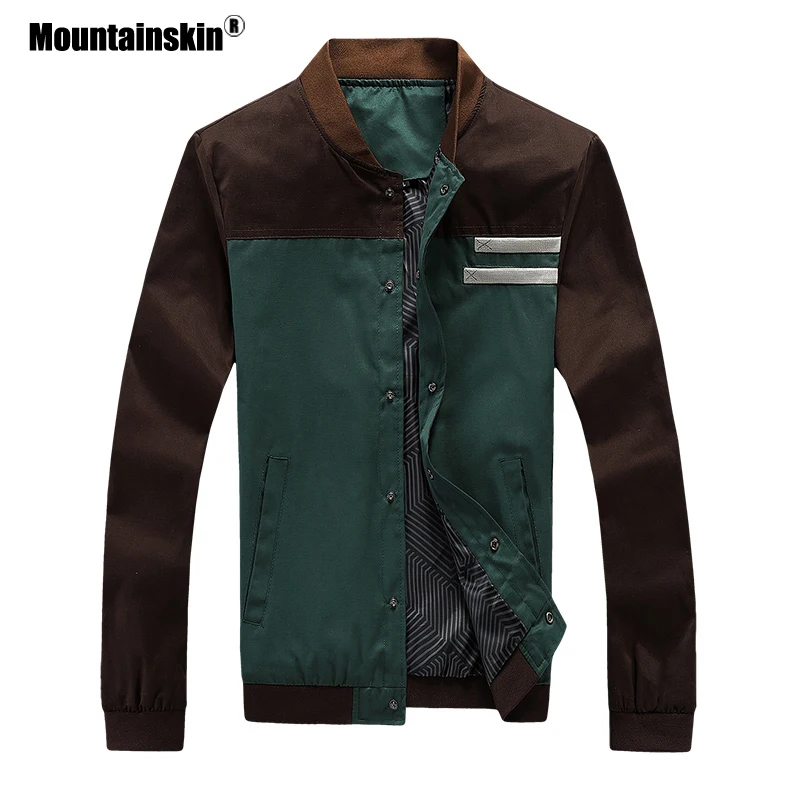 Мужская куртка в стиле милитари Mountainskin, черная облегающая повседневная куртка, 2019 Мужская куртка в стиле милитари Mountainskin, черная облегающая повседневная куртка, 2019