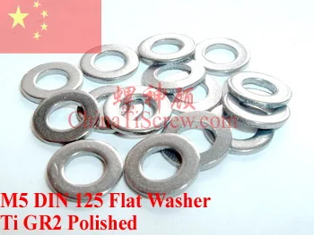 

Titanium Washer M5 Flat Washer DIN 125 Ti GR2 Polished 10 pcs