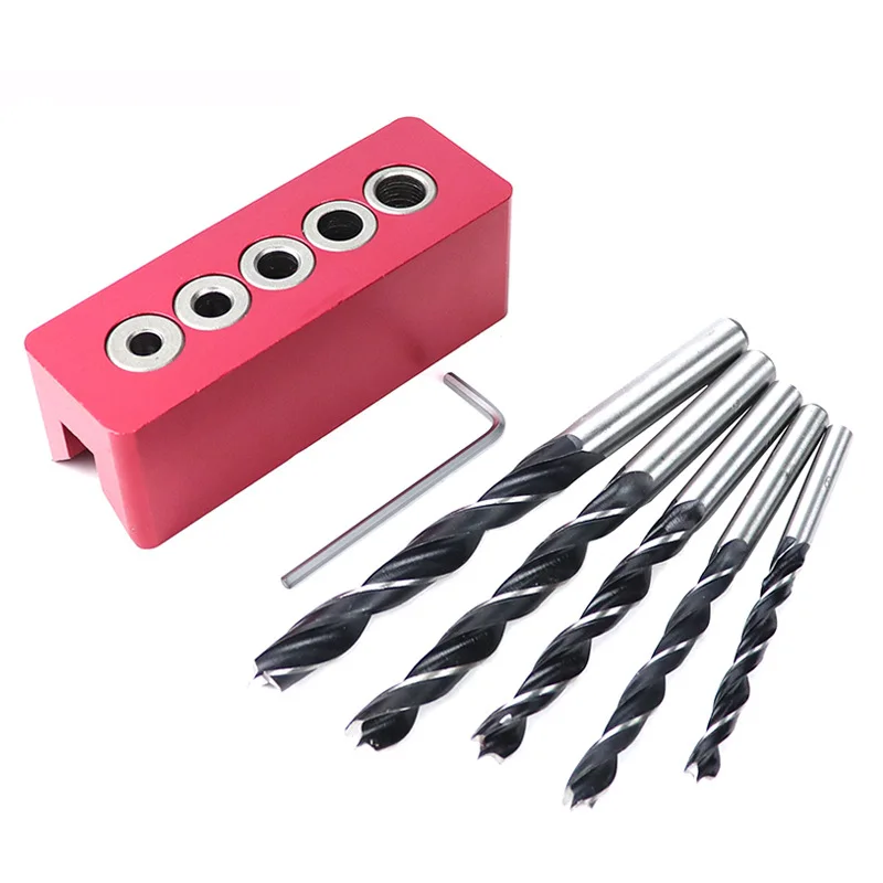 

Woodworking Straight Angle Hole Locator Pocket Hole Jig Kit Aluminum Alloy Opening Drilling Guide Woodworking Punching Tools