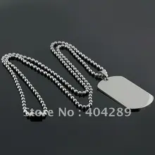 12 шт. супер без гравировки 316L из нержавеющей стали собачья табличка Подвеска Ожерелье, мужские украшения