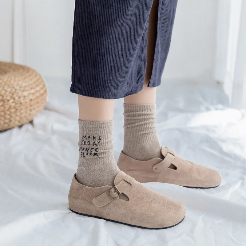 [WPLOIKJD] Harajuku Письмо сделать сегодня забавные Женские носочки Творческие японские носки Уличный Скейтборд Skarpetk Calcetinesi Meias