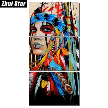 

Full Square Diamond 5D DIY Diamond Painting "3pcs feathered" Embroidery Cross Stitch Rhinestone Mosaic Painting Decor