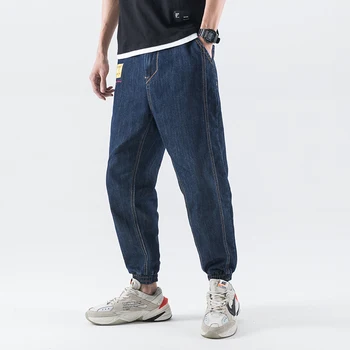 

Cotton Solid Blue Casual Loose Jeans Men Harem Pants Plus Size 7XL Fashion Streetwear Male Jeans Men Clothes 2020 Spring Summer